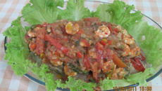 Dourado recheado na brasa