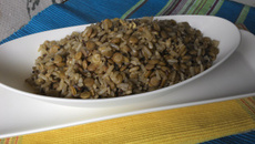 Arroz integral com lentilhas
