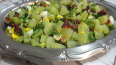 Salada de chuchu com bacon