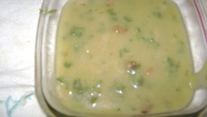 Creme de ervilhas com bacon