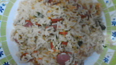 Risoto simples de salsicha