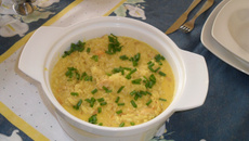 Arroz cremoso de camarão