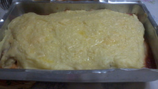 Bife à parmegiana com purê de batata