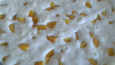 Pavê de sorvete e pêssego