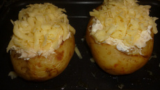 Batata recheada com bacalhau