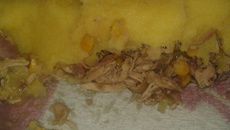 Polenta com frango ao vinho