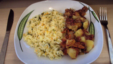 Arroz refogado com brócolis