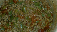 Carne moída com pimentão 