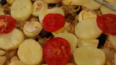 Bacalhau assado com batatas