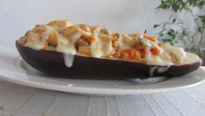 Berinjela com frango