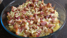 Batata com bacon ao forno
