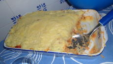 Purê de batata com carne moída