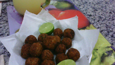 Bolinho de arroz e feijão