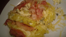 Batata recheada 4 queijos com bacon de micro-ondas