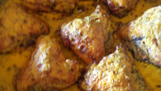 Frango assado com creme de milho