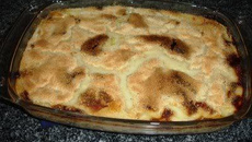 Legumes com bacalhau gratinado