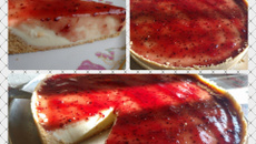 Torta de leite em pó com amora