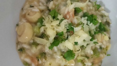 Risoto de brócolis e champignon