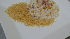 Arroz cremoso com bacon