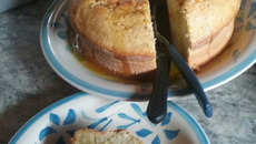 Bolo de maracujá crocante