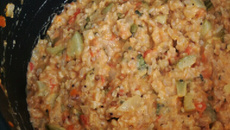 Risoto de abobrinha e tomate