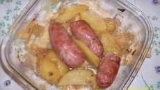 Linguiça assada com molho de Bacon