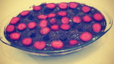 Pavê de chocolate com morango