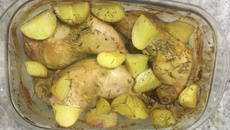 Frango assado ao alecrim