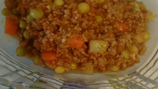 Carne moída com seleta de legumes