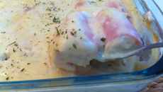 Canelone diferente recheado com cabelo de anjo