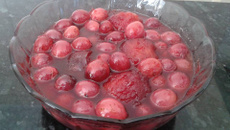 Maçã caramelada na pressão