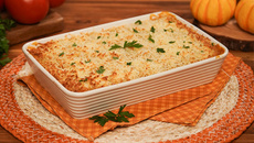 Escondidinho de abóbora com camarão