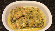 Salmão ao leite de coco