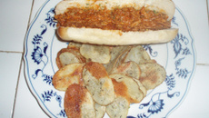 Carne de porco desfiada para sanduíche