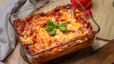 Lasanha com massa de pastel