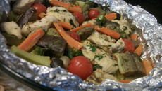 Papelote de frango com legumes