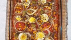 Pizza portuguesa de pão de forma