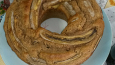 Bolo integral de maçã e banana