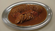 Carne assada com molho roti