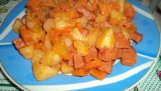 Mortadela com legumes