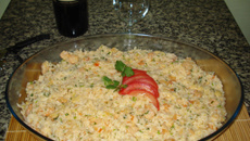 Risoto de camarão ao leite de coco