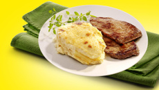 Batata gratinada ao creme de aspargos