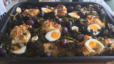 Bacalhau de forno ao alho e brócolis
