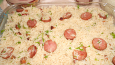 Arroz com lingüiça