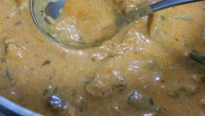 Strogonoff de frango e berinjela