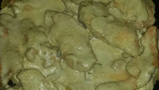 Frango assado ao creme de cebola caseiro