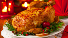 Peru recheado com banana