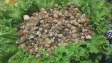 Salada de grão-de-bico com lentilha