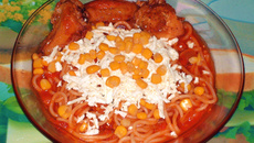 Macarrão com molhinho caipira