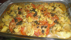 Congrio ao molho de camarão com batata sauté